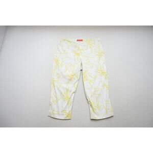 Krazy Larry Pants White Designer Stretch Flat Pull On MADE IN USA Womens Size 10